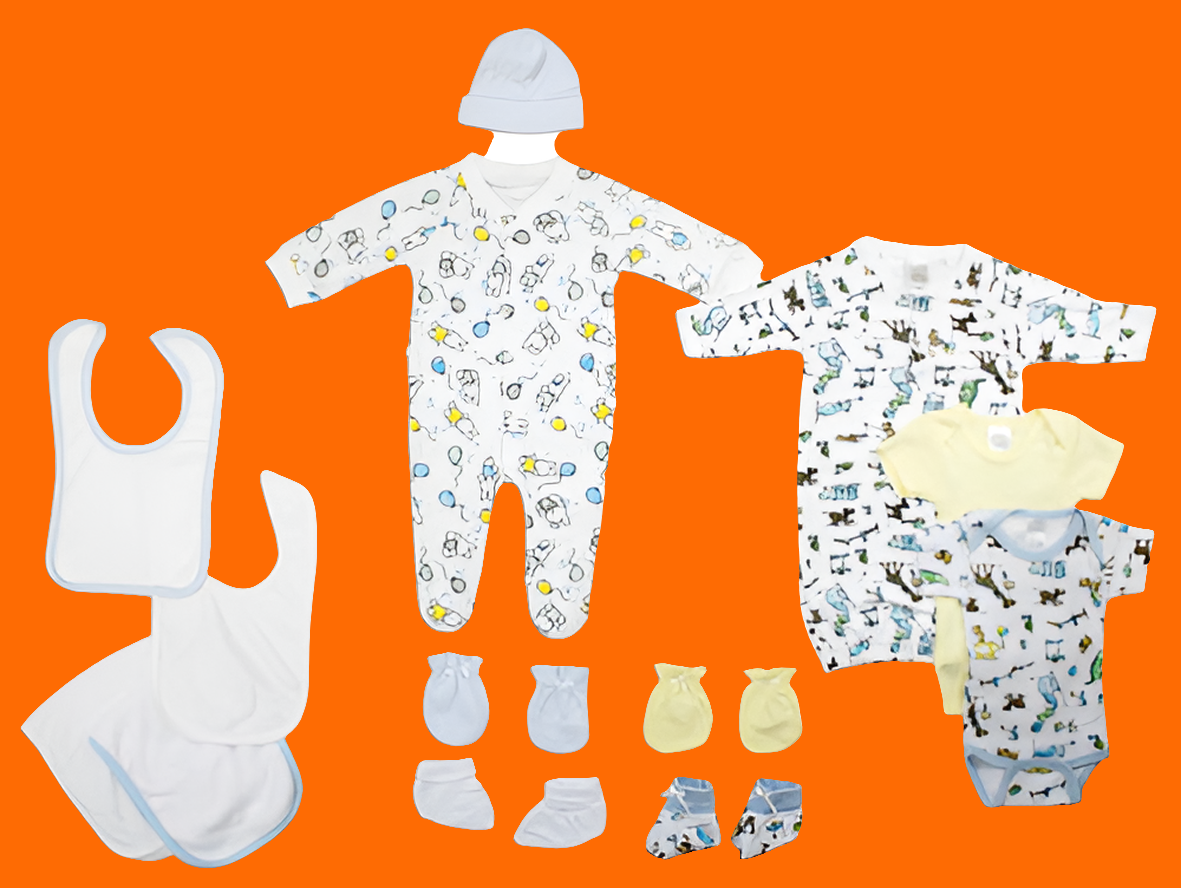 Bambini Neutral Newborn Baby 13 Pc Layette Baby Shower Gift Set